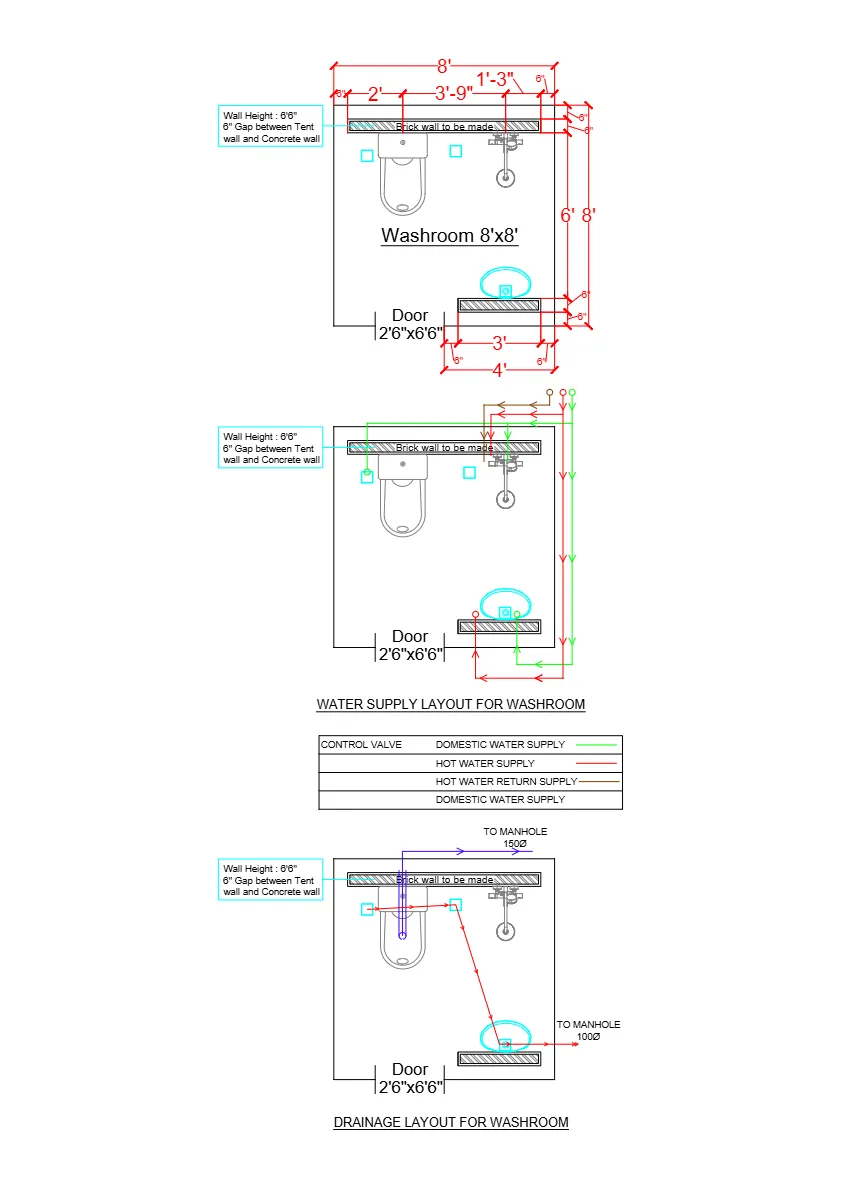 12x24 Tent Plumbing Layout
